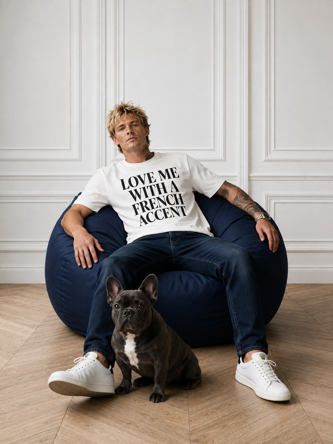 T-Shirt Love Me with a French Accent – Cloud Dancer