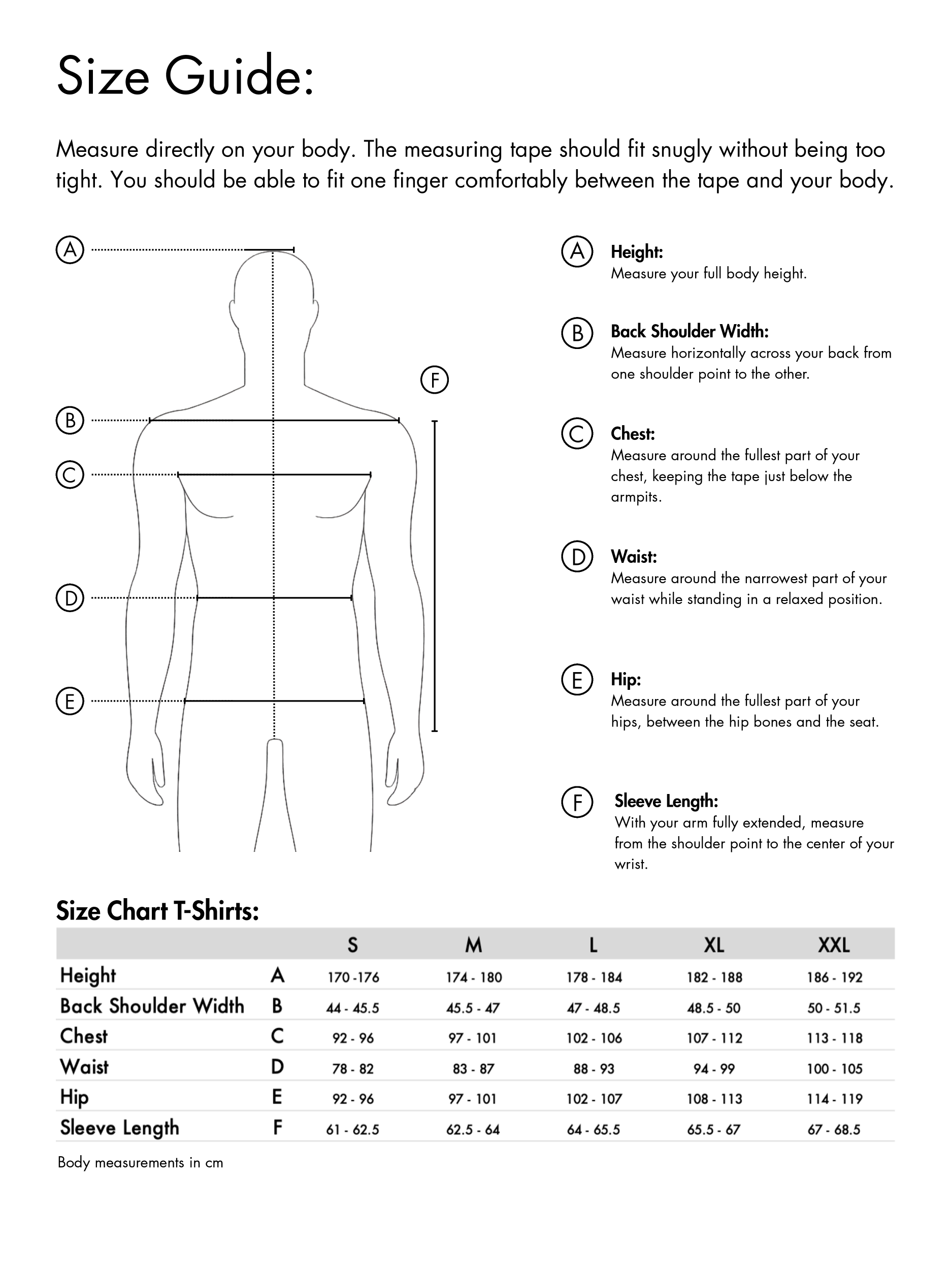 Size chart