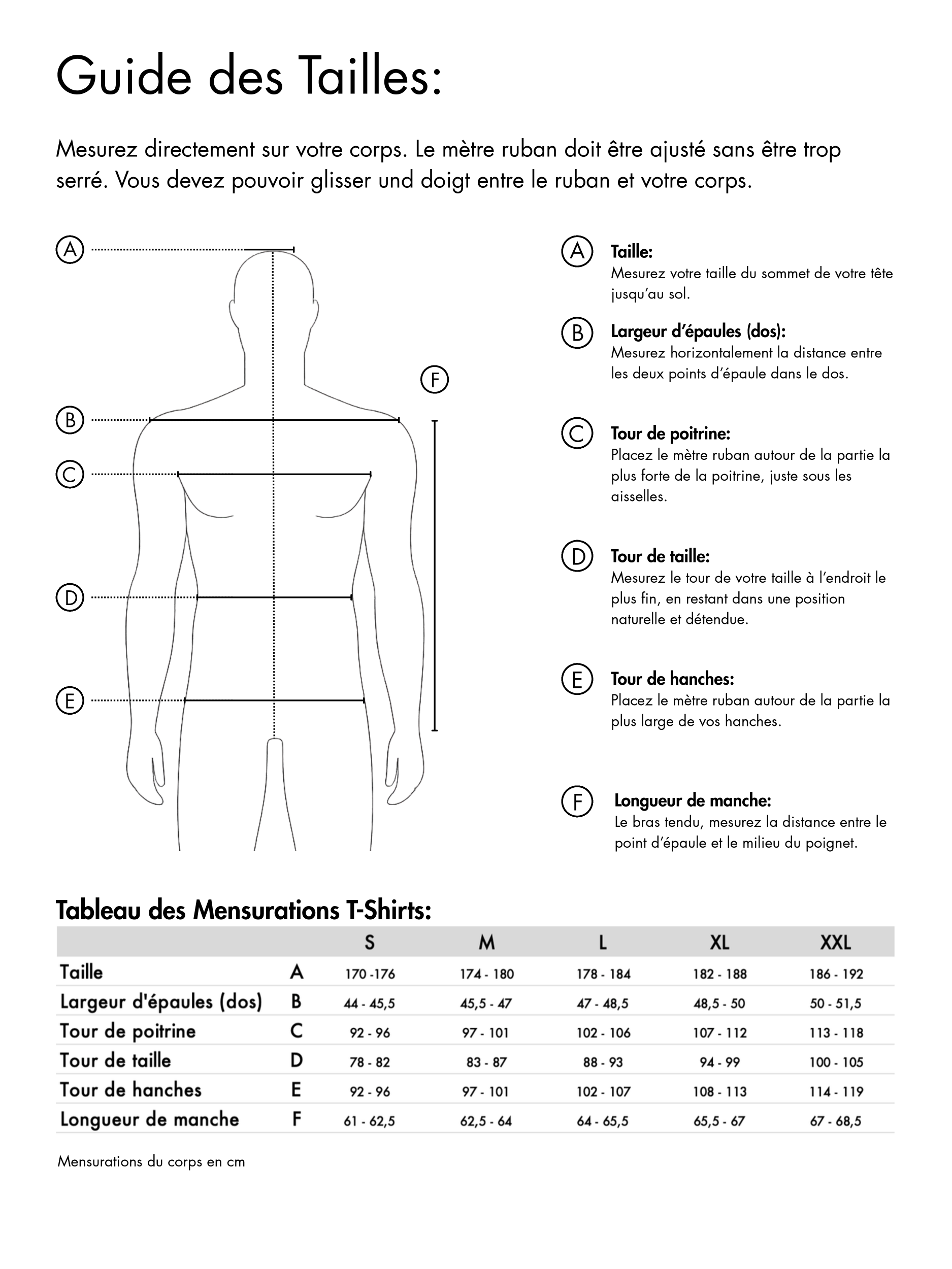 Guide des tailles